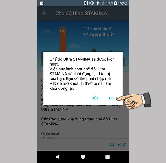 Chọn chế độ Ultra